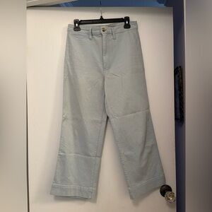 Madewell wide leg cropped specked Light Blue Wide-Leg Pants 28